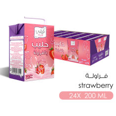 كواليتي حليب بنكهة الفراولة  200مل  24 حبة-Kwality Strawberry Flavoured Milk 200ml 24	